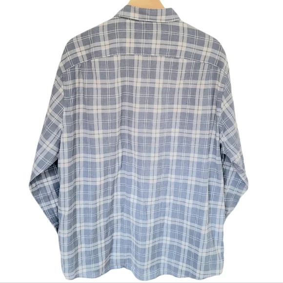 Faherty Ventura Light Blue Plaid Sport Shirt Cotton Stretch Mens Button … - Picture 5 of 16